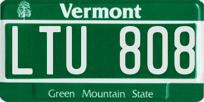 VT license plate LTU808