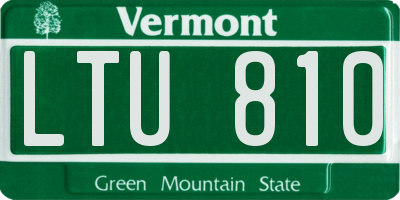 VT license plate LTU810