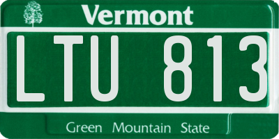 VT license plate LTU813