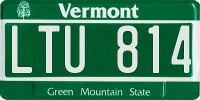 VT license plate LTU814