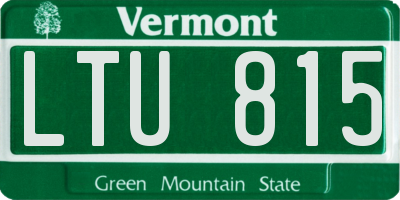 VT license plate LTU815