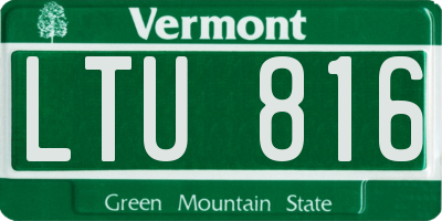 VT license plate LTU816