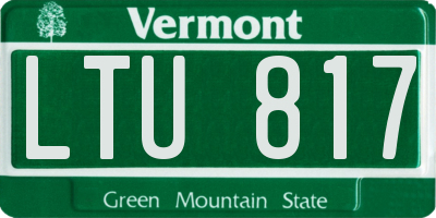 VT license plate LTU817