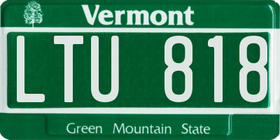 VT license plate LTU818