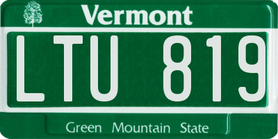 VT license plate LTU819