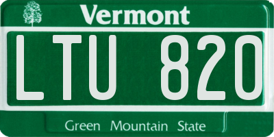 VT license plate LTU820