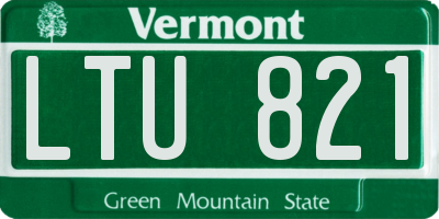 VT license plate LTU821