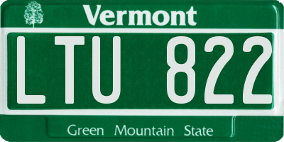 VT license plate LTU822