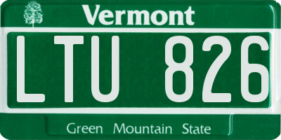 VT license plate LTU826
