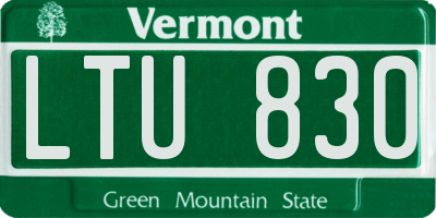 VT license plate LTU830