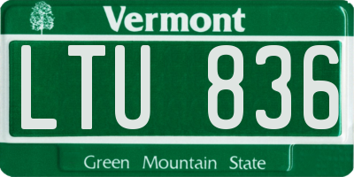 VT license plate LTU836