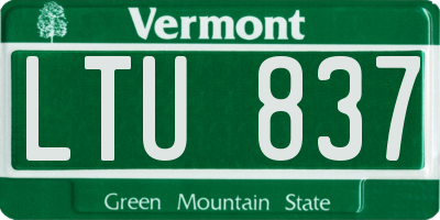 VT license plate LTU837