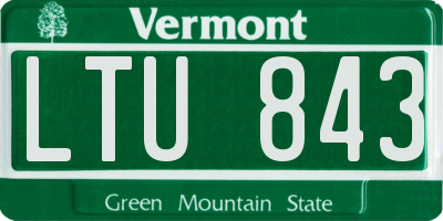VT license plate LTU843