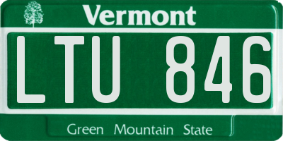 VT license plate LTU846