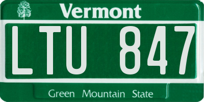 VT license plate LTU847