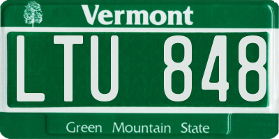 VT license plate LTU848
