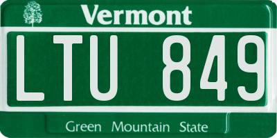 VT license plate LTU849