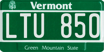 VT license plate LTU850