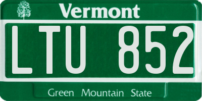 VT license plate LTU852