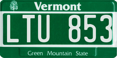 VT license plate LTU853