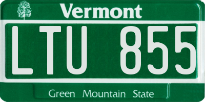 VT license plate LTU855