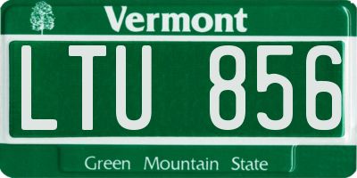 VT license plate LTU856