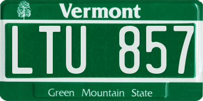 VT license plate LTU857