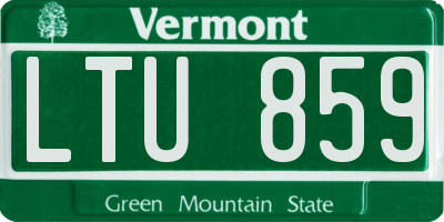 VT license plate LTU859