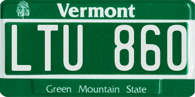 VT license plate LTU860