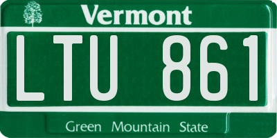 VT license plate LTU861