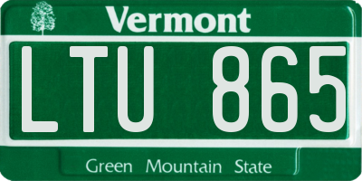 VT license plate LTU865