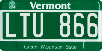VT license plate LTU866