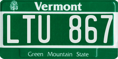 VT license plate LTU867