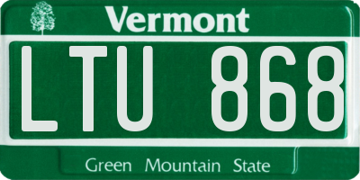 VT license plate LTU868