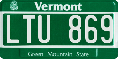 VT license plate LTU869