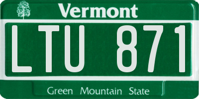VT license plate LTU871
