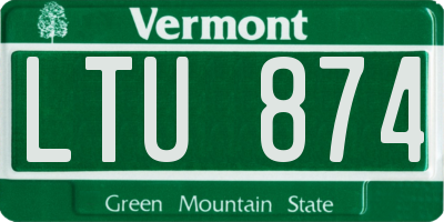 VT license plate LTU874