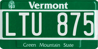 VT license plate LTU875