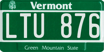 VT license plate LTU876