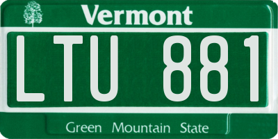 VT license plate LTU881