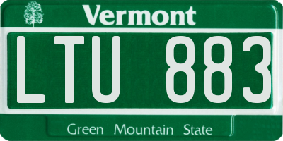 VT license plate LTU883