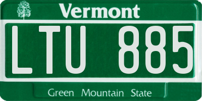 VT license plate LTU885