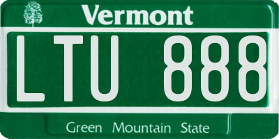 VT license plate LTU888