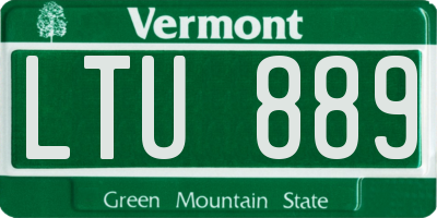 VT license plate LTU889