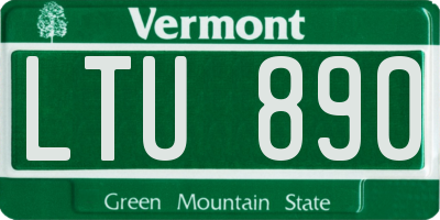 VT license plate LTU890