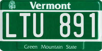 VT license plate LTU891