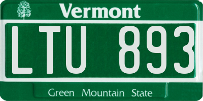 VT license plate LTU893