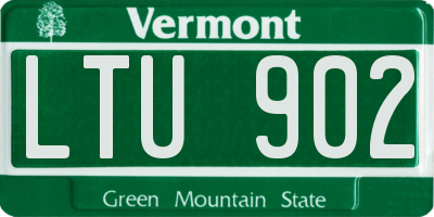 VT license plate LTU902