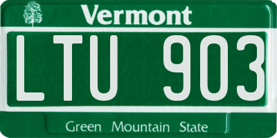 VT license plate LTU903