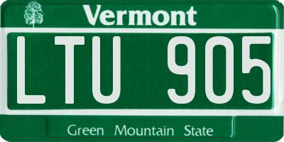 VT license plate LTU905